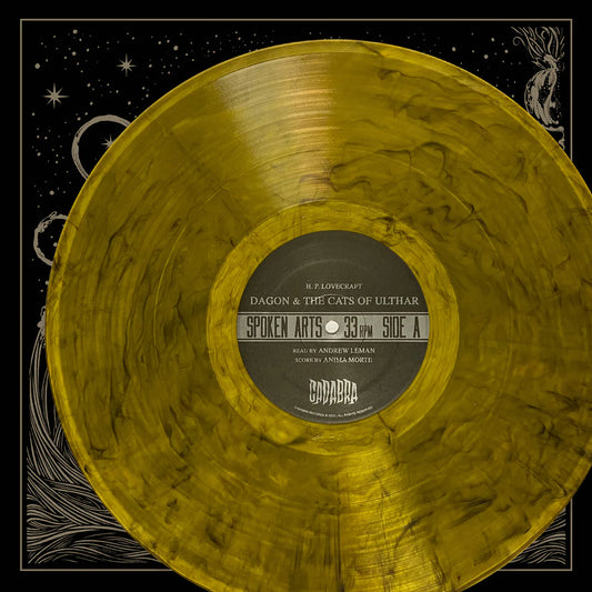 H.P. Lovecraft - Dagon, The Cats of Ulthar & The Music of Erich Zann, Read by Andrew Leman, Score by Anima Morte - Yellow and Black Swirl Vinyl